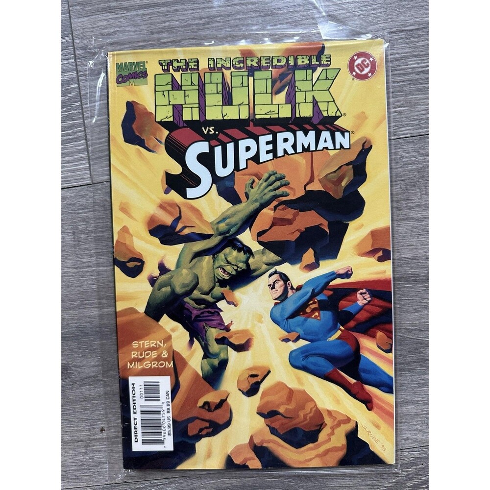 The Incredible Hulk Vs. Superman Stern, Rude & Milgrom Marvel Comic Yellow